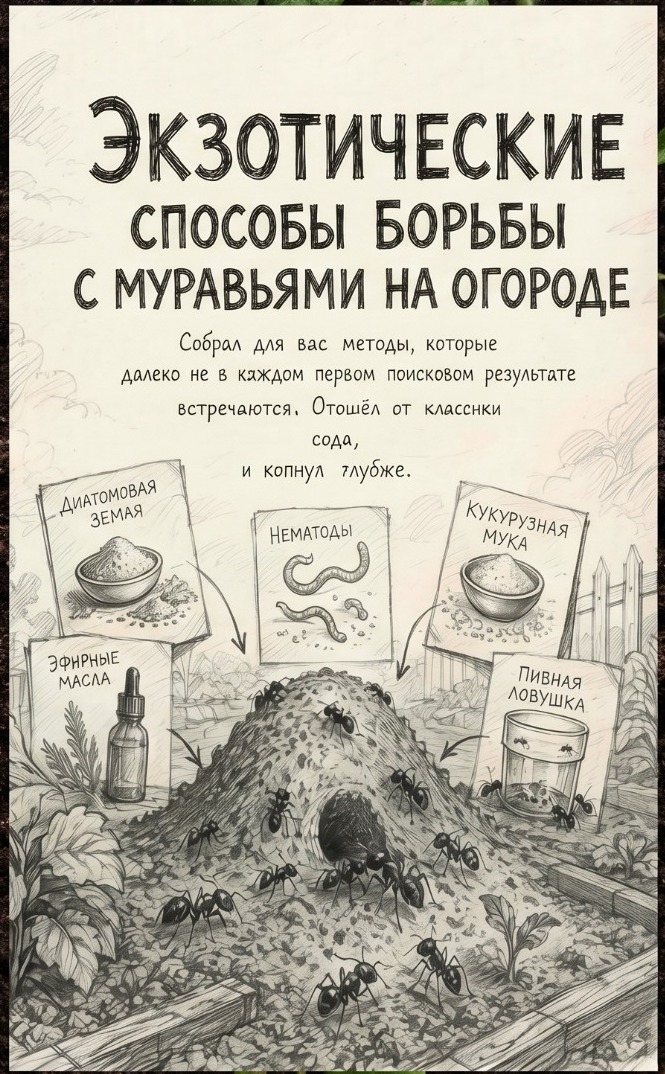 Обложка книги «Экзотические способы борьбы с муравьями на огороде»